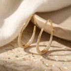 Pavé Teardrop Open Hoop Earrings – image 5