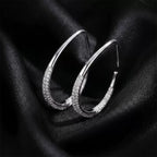Pavé Teardrop Open Hoop Earrings – image 6