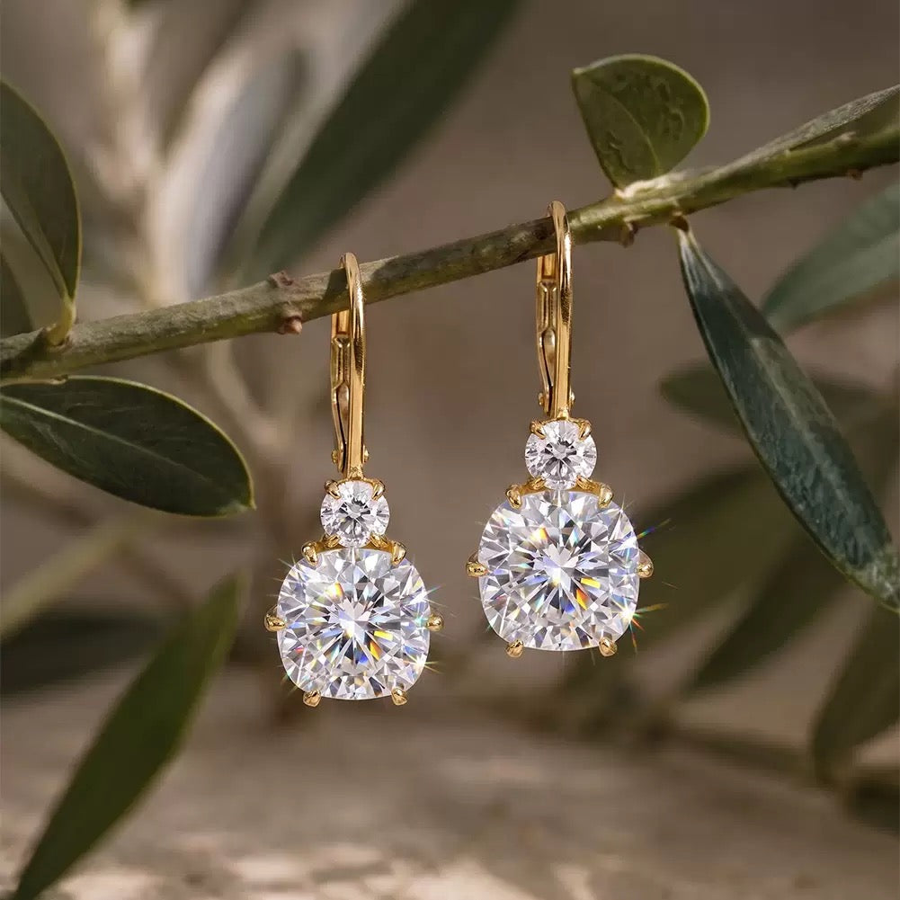 Solitaire Moissanite Drop Earrings – image 5