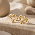 Open Heart Moissanite Stud Earrings – image 5