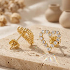 Open Heart Moissanite Stud Earrings – image 6