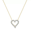 Open Heart Moissanite Pendant Necklace gold view
