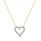 Open Heart Moissanite Pendant Necklace gold view