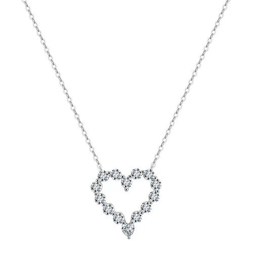 Open Heart Moissanite Pendant Necklace