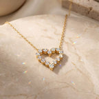 Open Heart Moissanite Pendant Necklace 6 view