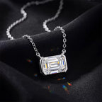 Emerald Cut Moissanite Pendant Necklace 6 view