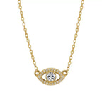 Evil Eye Moissanite Pendant Necklace gold view