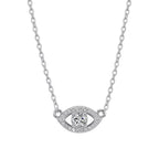 Evil Eye Moissanite Pendant Necklace silver view