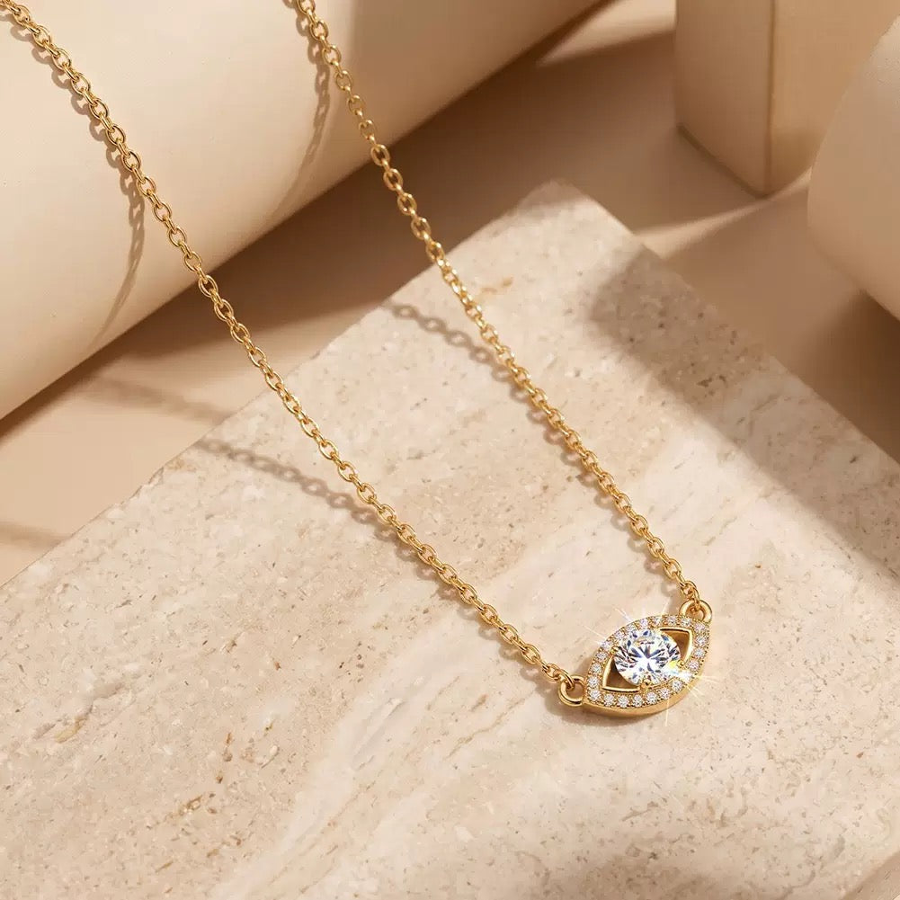 Evil Eye Moissanite Pendant Necklace 5 view