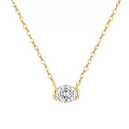 Oval Bezel Moissanite Pendant Necklace gold view