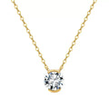 Round Solitaire Moissanite Pendant Necklace gold view