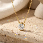 Round Solitaire Moissanite Pendant Necklace 5 view