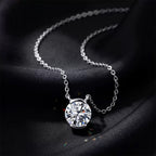 Round Solitaire Moissanite Pendant Necklace 6 view