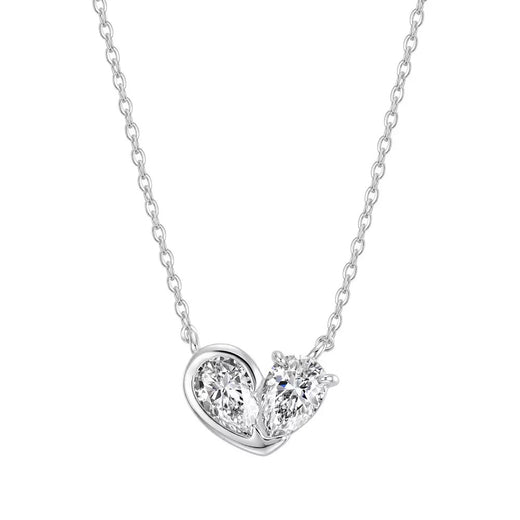 Twin Heart Moissanite Pendant Necklace