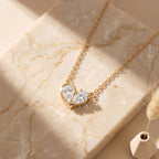 Twin Heart Moissanite Pendant Necklace 4 view
