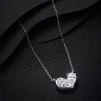 Twin Heart Moissanite Pendant Necklace 6 view
