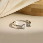 Two-Stone Moissanite Open Ring 3 view