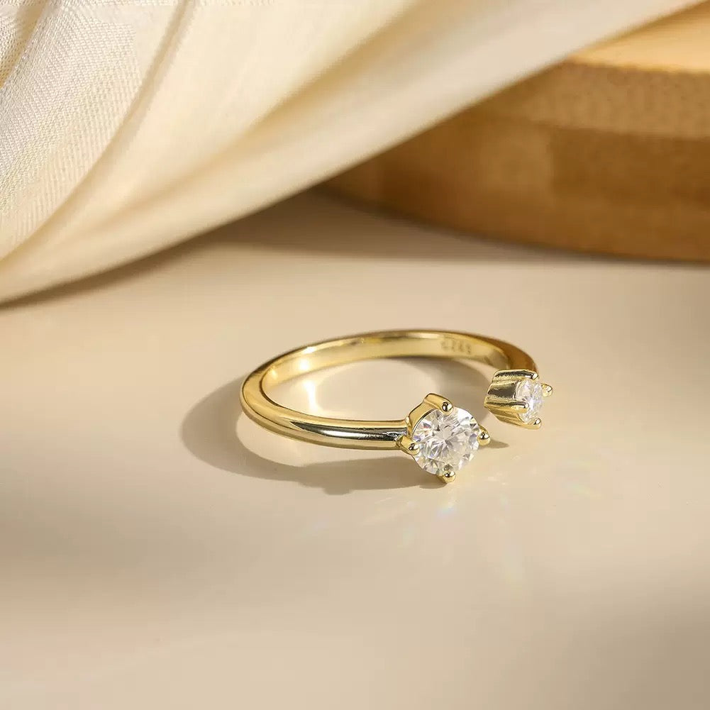 Two-Stone Moissanite Open Ring 5 view