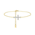 Cross Moissanite Chain Bracelet gold view