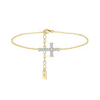 Cross Moissanite Chain Bracelet gold view
