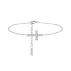 Cross Moissanite Chain Bracelet silver view
