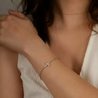Cross Moissanite Chain Bracelet 4 view