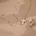 Cross Moissanite Pendant Necklace 6 view