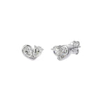 Twin Heart Moissanite Stud Earrings