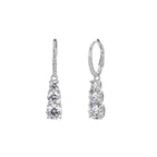 Three-Stone Moissanite Drop Earrings