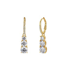 Three-Stone Moissanite Drop Earrings