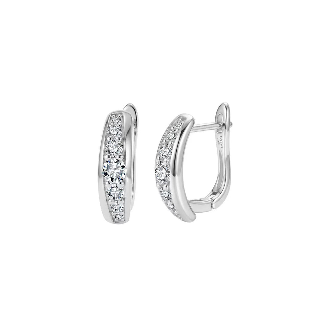 Graduated Moissanite Huggie Hoops