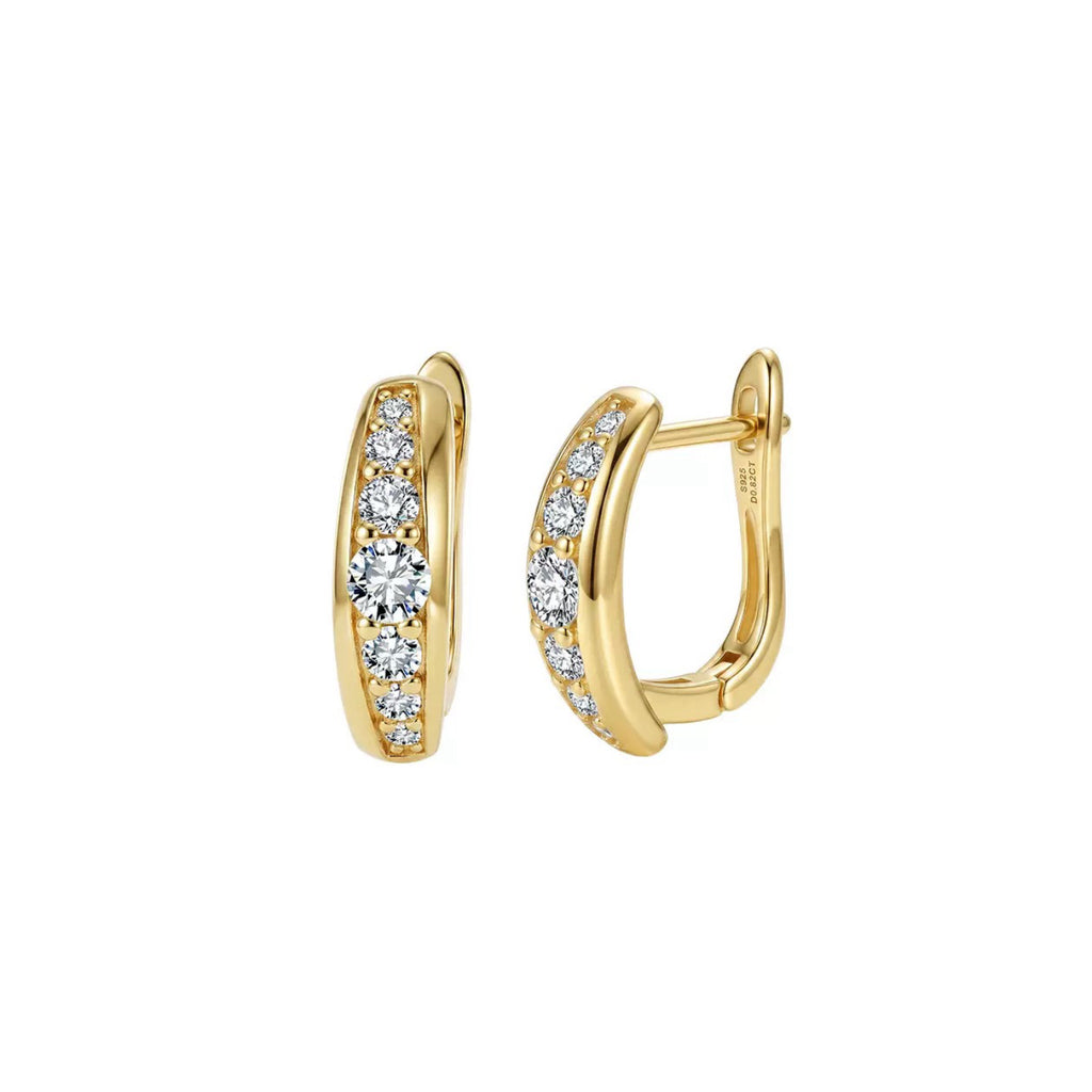 Graduated Moissanite Huggie Hoops