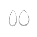 Pavé Teardrop Open Hoop Earrings