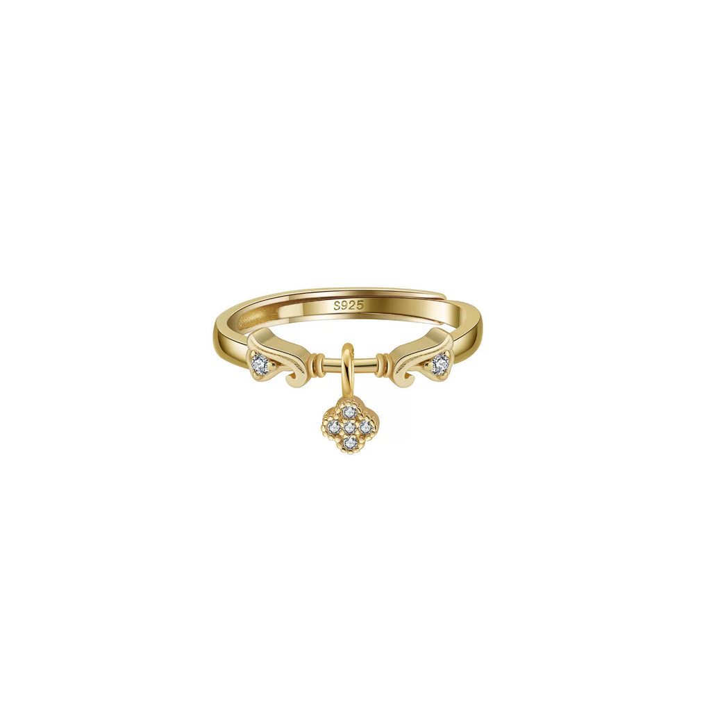 Bloom Charm – Vermeil & CZ Adjustable Ring