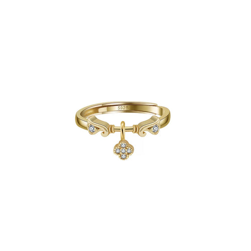 Bloom Charm – Vermeil & CZ Adjustable Ring
