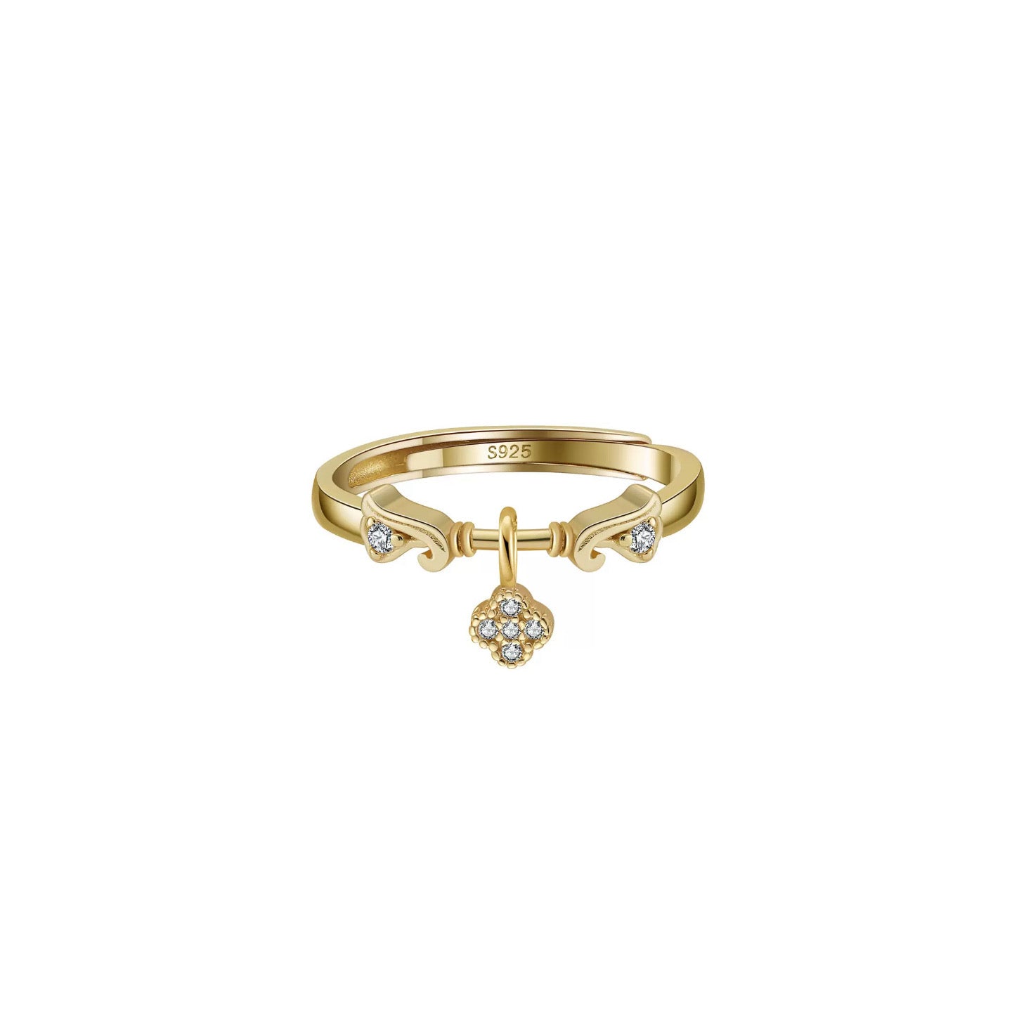 Bloom Charm – Vermeil & CZ Adjustable Ring