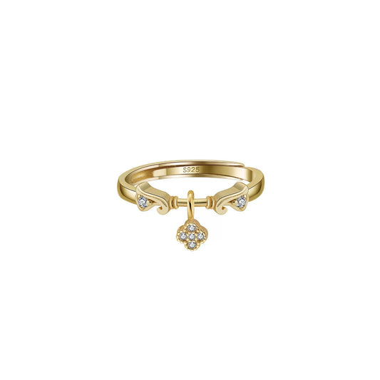 Bloom Charm – Vermeil & CZ Adjustable Ring