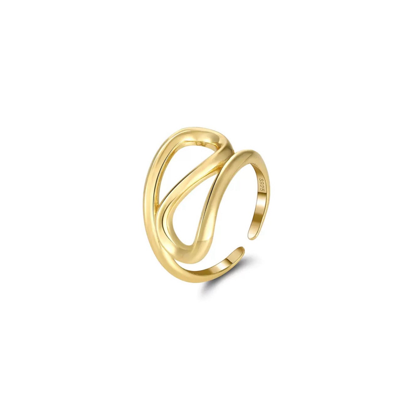 Modern Open Curve Adjustable Ring