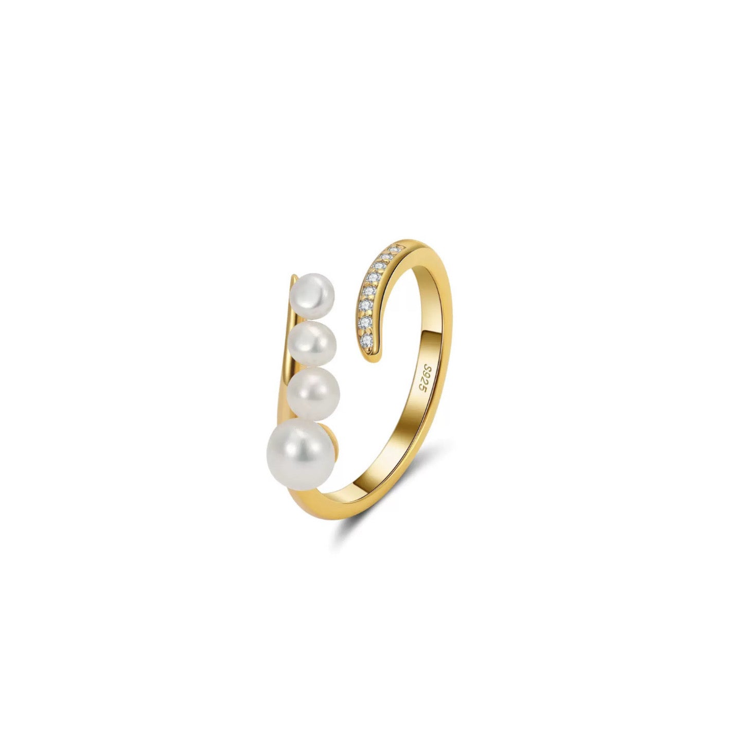 Grace Arc – Pearl Curve Open Ring
