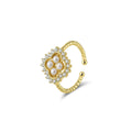 Regal Bloom Pearl Adjustable Ring product photo by Starlight