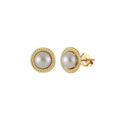 Vintage Halo – Freshwater Pearl & Vermeil Stud Earrings