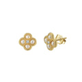 Lucky Bloom – Freshwater Pearl & CZ Vermeil Stud Earrings