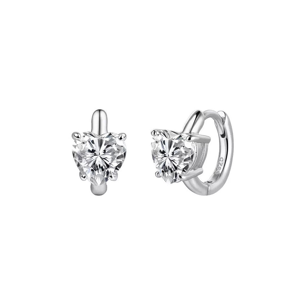 Round Moissanite Huggie Hoop Earrings