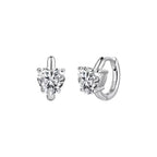 Round Moissanite Huggie Hoop Earrings
