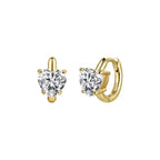 Round Moissanite Huggie Hoop Earrings