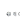 Round Halo Moissanite Stud Earrings