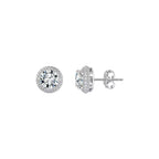 Round Halo Moissanite Stud Earrings