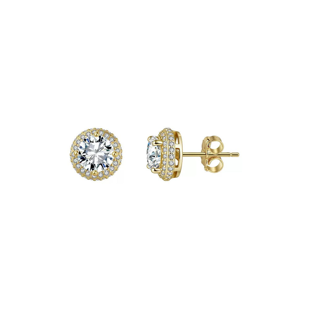 Round Halo Moissanite Stud Earrings