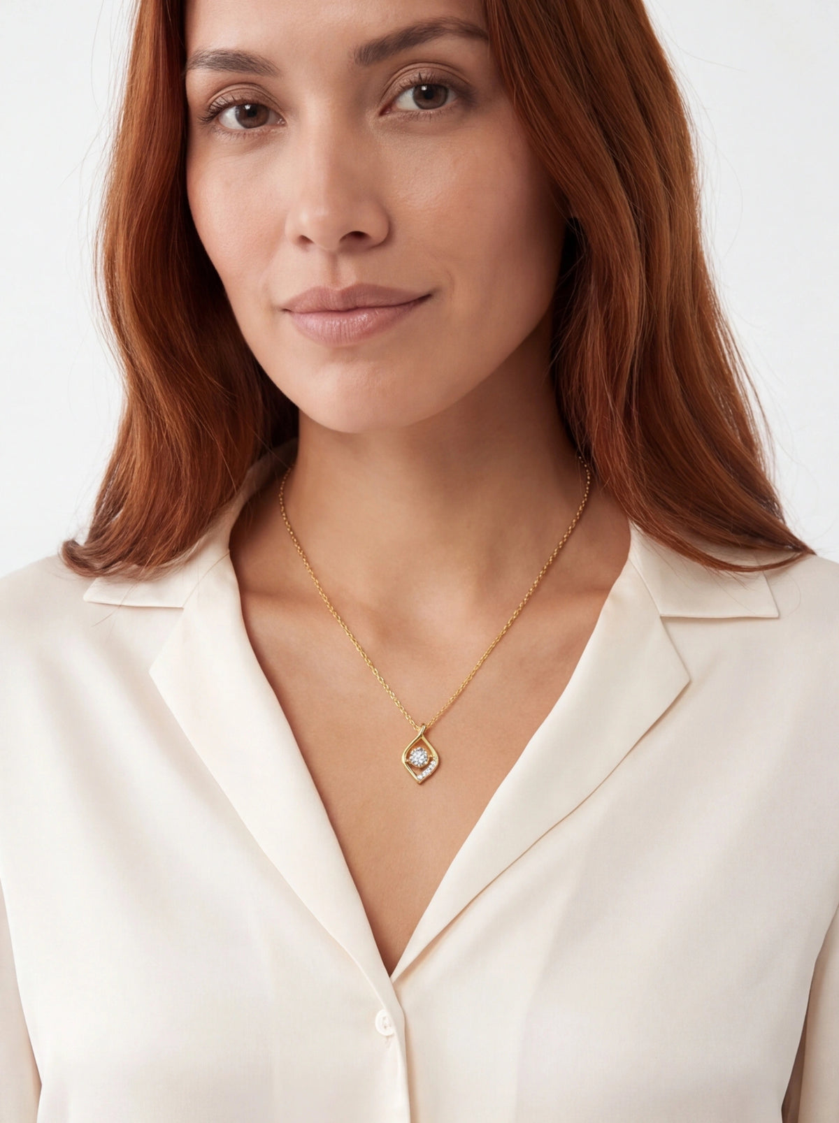 Twist Teardrop Moissanite Pendant Necklace