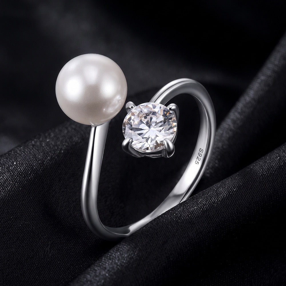 Pearl & Spark Duo Open Ring